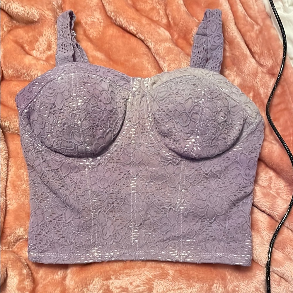 No Boundaries Lavender Lace Bustier